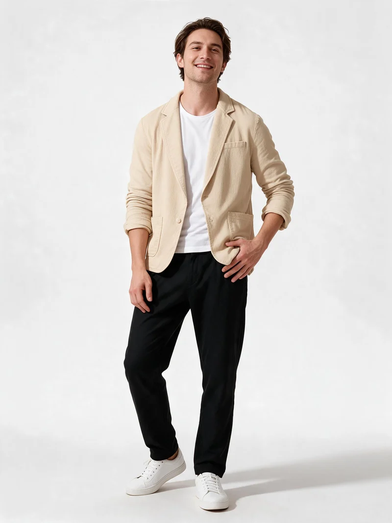 Herren Jersey Sakko leger mit Taschen - Vittorelli