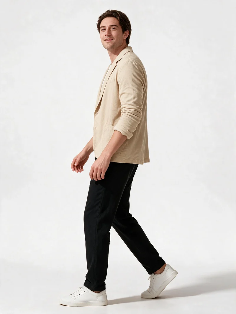 Herren Jersey Sakko leger mit Taschen - Vittorelli