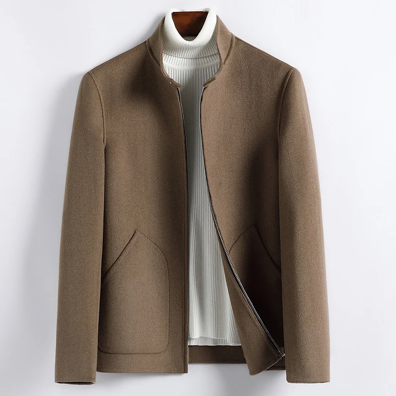 Herren Elegante Kurzjacke aus Wollmix mit Stehkragen, verdecktem Reißverschluss und konturierten Eingrifftaschen Nord Taschen