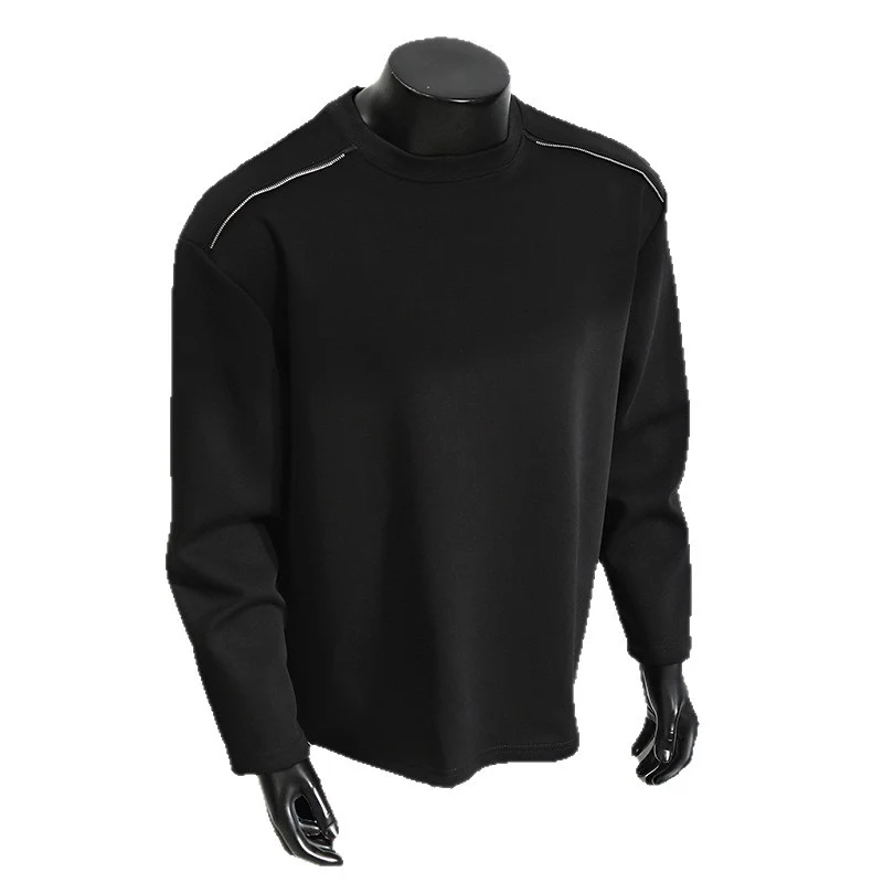 Herren Relaxed-Fit Baumwollmix Crewneck-Sweatshirt mit Raglannähten und melierter Struktur Nord Taschen