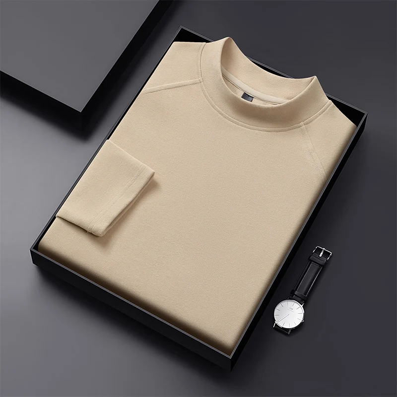 Herren Premium-Mockneck-Pullover aus feinem Woll-Mix mit Raglanärmeln Nord Taschen