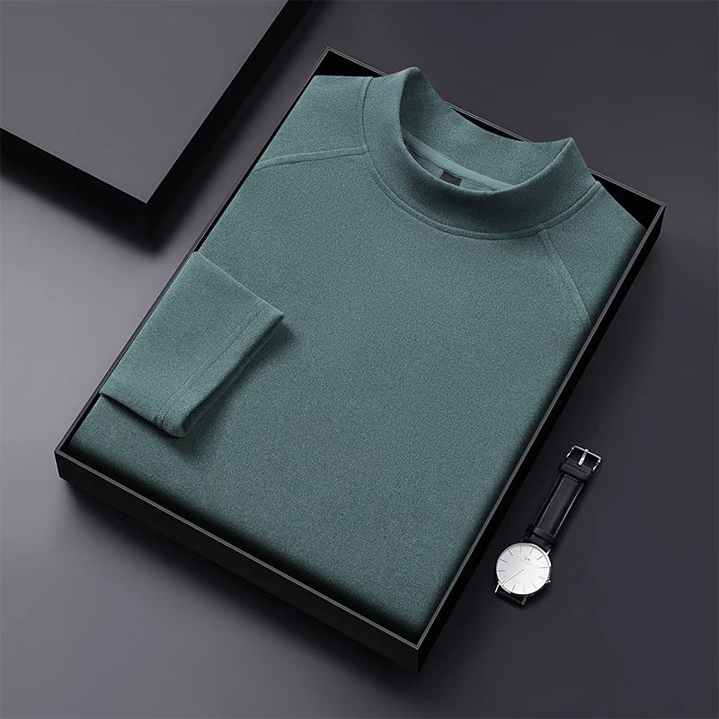Herren Premium-Mockneck-Pullover aus feinem Woll-Mix mit Raglanärmeln Nord Taschen