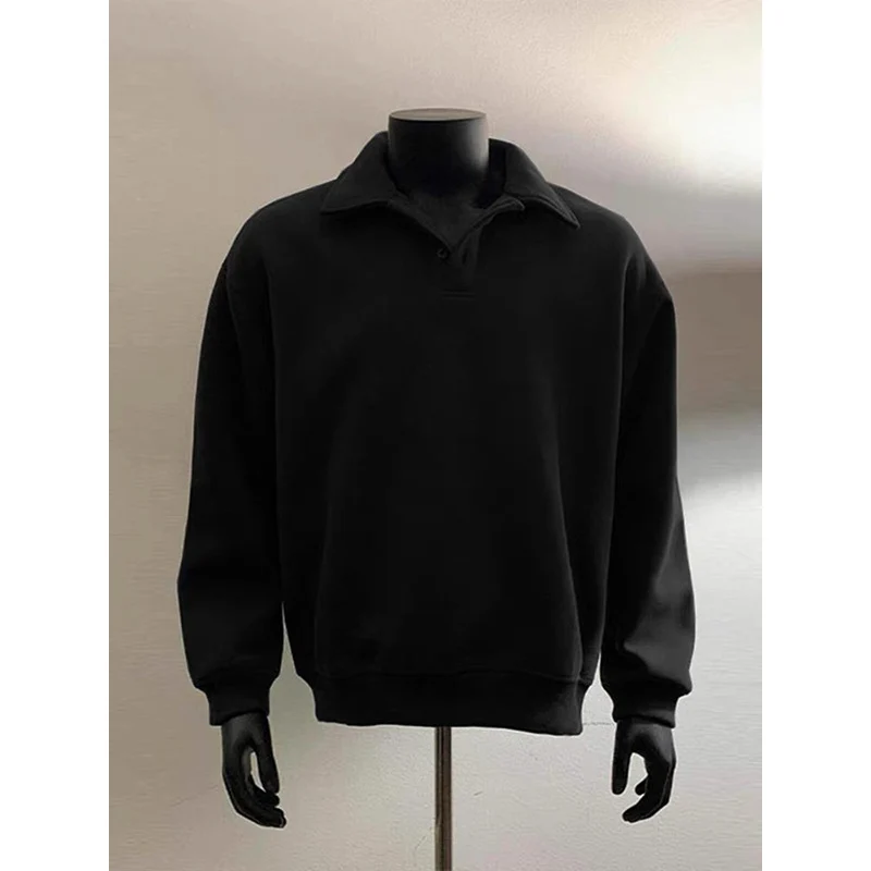 Herren Poloshirt-Sweatshirt mit Hemdkragen und Oversize-Schnitt Nord Taschen
