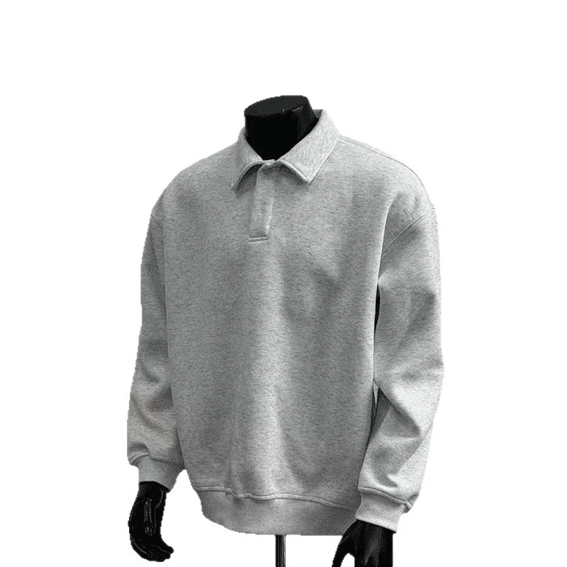 Herren Poloshirt-Sweatshirt mit Hemdkragen und Oversize-Schnitt Nord Taschen