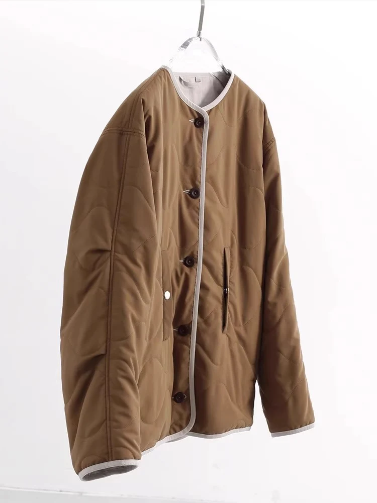 Damen Stylische Steppjacke mit Rundhalsausschnitt Nord Taschen