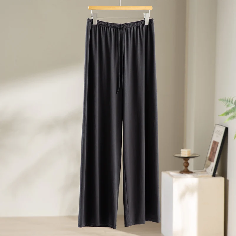 Damen Weite Relax-Hose aus seidigem Modal mit elastischem Bund und Tunnelzug Nord Taschen