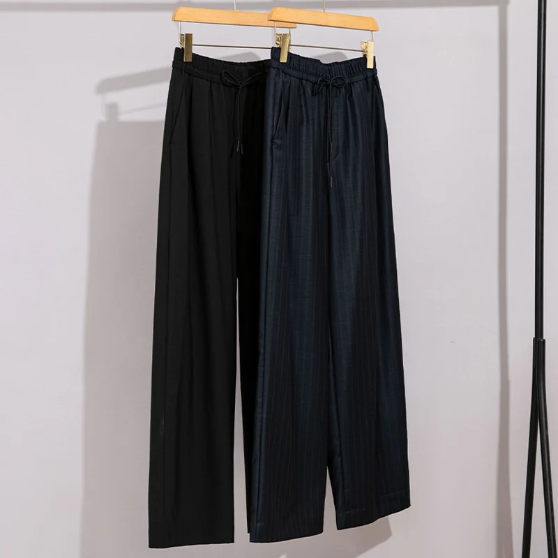 Damen weite Palazzo-Hose mit elastischem Bund und Tunnelzug Nord Taschen