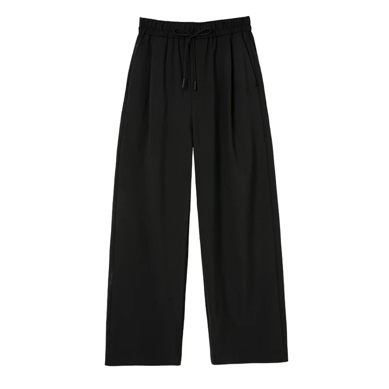 Damen weite Palazzo-Hose mit elastischem Bund und Tunnelzug Nord Taschen