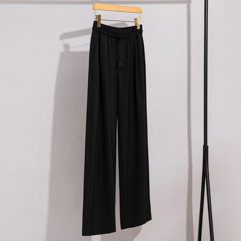 Damen weite Palazzo-Hose mit elastischem Bund und Tunnelzug Nord Taschen