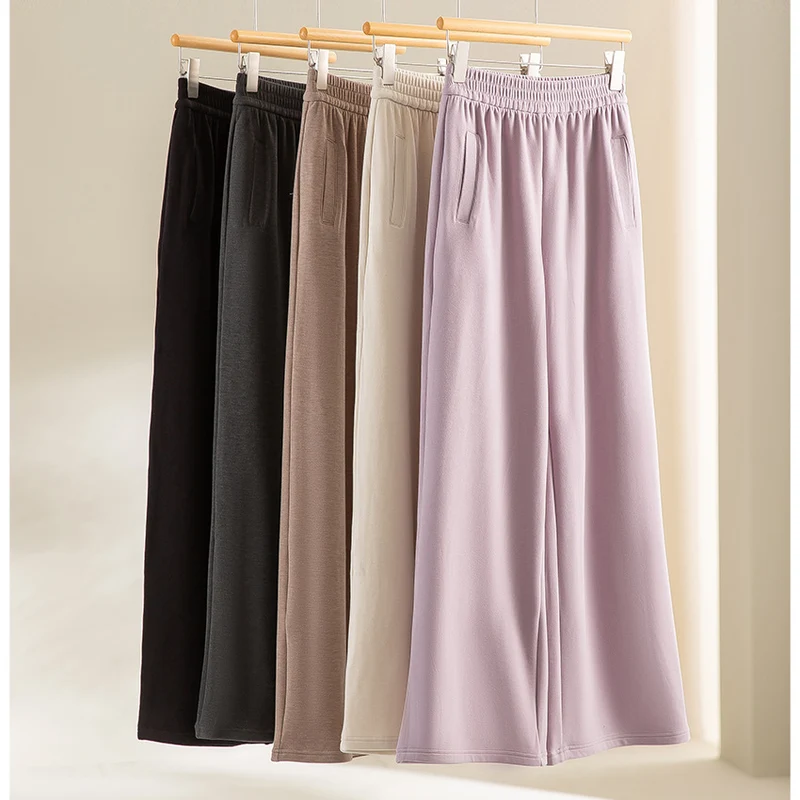 Damen weite Lounge-Hose mit elastischem Bund und Eingrifftaschen Nord Taschen