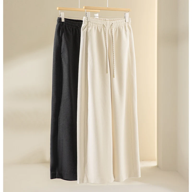 Damen Weite Komfort-Strickhose mit Gummibund und Tunnelzug Nord Taschen