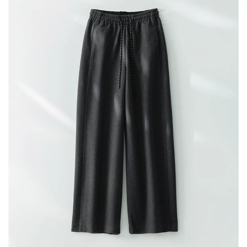 Damen Weite Komfort-Strickhose mit Gummibund und Tunnelzug Nord Taschen