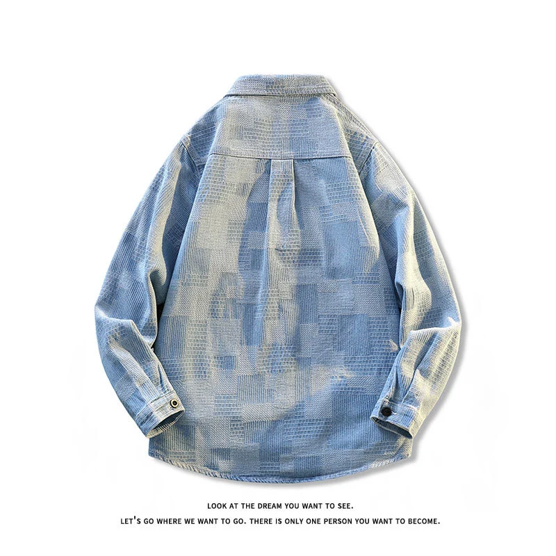 Herren Strukturierte Overshirt‑Hemdjacke aus Cord mit aufgesetzter Brusttasche Nord Taschen
