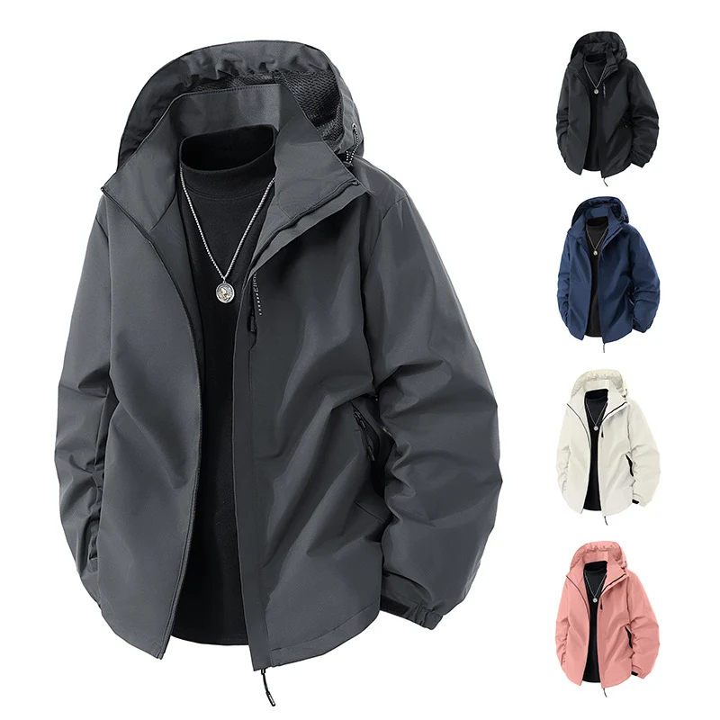 Herren Wasserabweisende Outdoor-Jacke mit Kapuze, winddichter Membran und verstellbarem Saum Nord Taschen