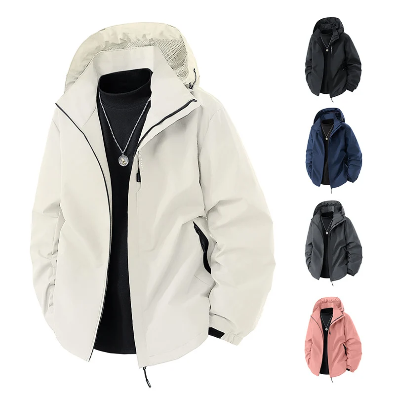 Herren Wasserabweisende Outdoor-Jacke mit Kapuze, winddichter Membran und verstellbarem Saum Nord Taschen