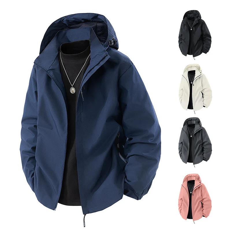 Herren Wasserabweisende Outdoor-Jacke mit Kapuze, winddichter Membran und verstellbarem Saum Nord Taschen