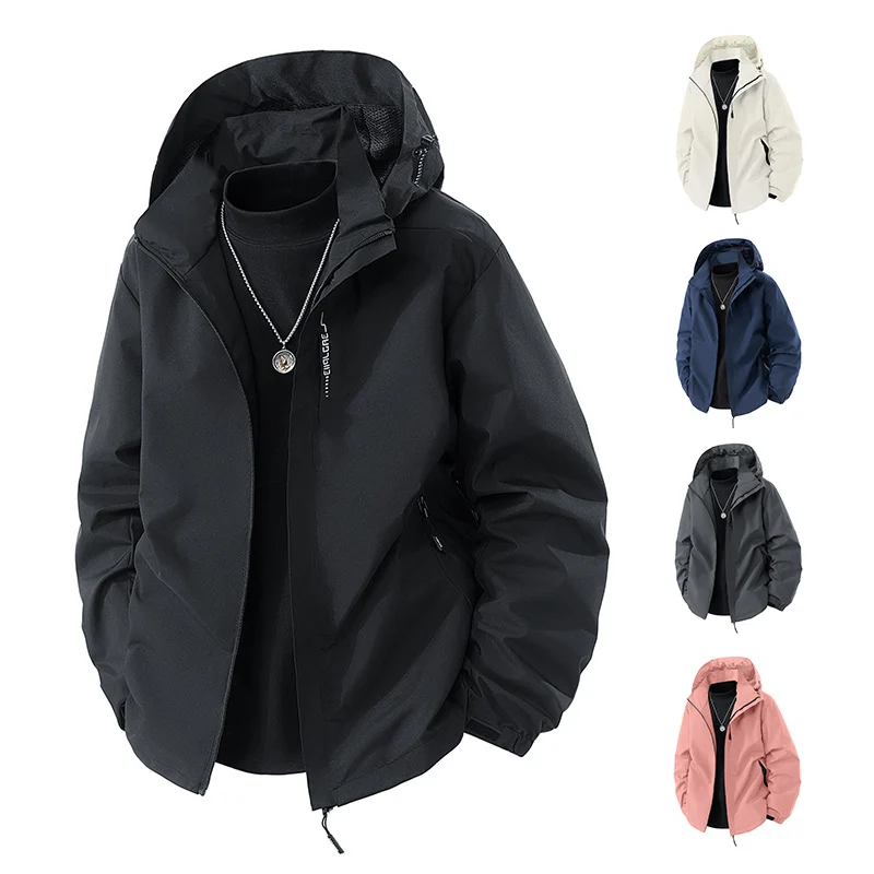 Herren Wasserabweisende Outdoor-Jacke mit Kapuze, winddichter Membran und verstellbarem Saum Nord Taschen