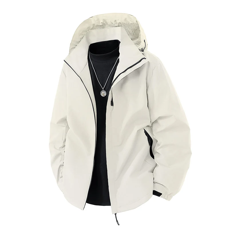 Herren Wasserabweisende Outdoor-Jacke mit Kapuze, winddichter Membran und verstellbarem Saum Nord Taschen