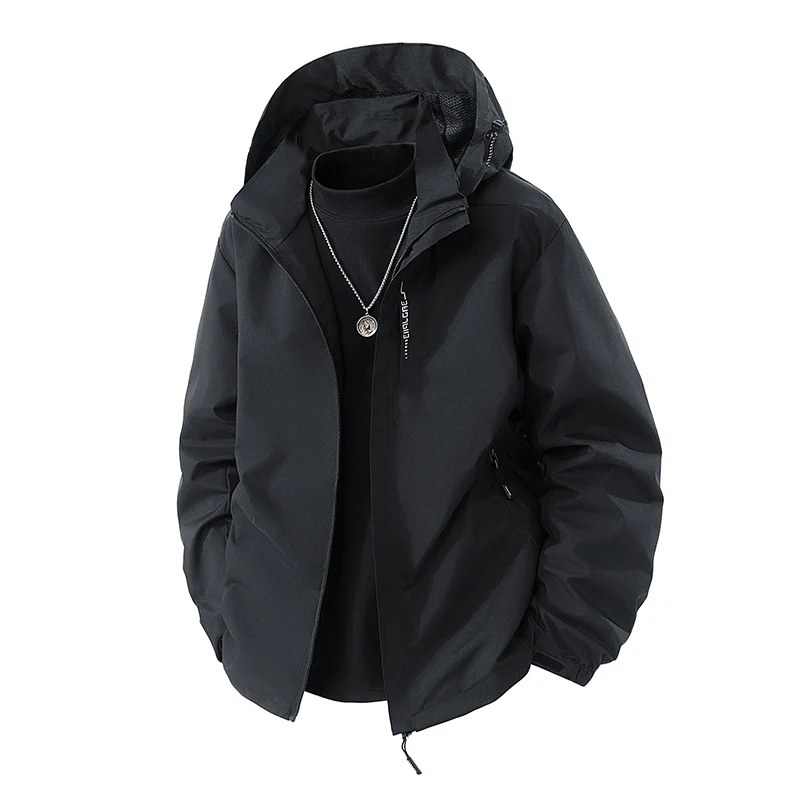 Herren Wasserabweisende Outdoor-Jacke mit Kapuze, winddichter Membran und verstellbarem Saum Nord Taschen
