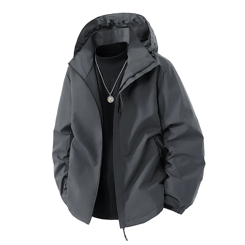 Herren Wasserabweisende Outdoor-Jacke mit Kapuze, winddichter Membran und verstellbarem Saum Nord Taschen