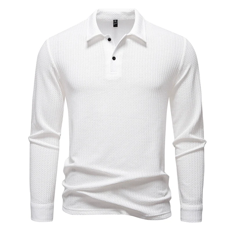 Herren Waffelstrick-Poloshirt mit Halbknopfleiste und Hemdkragen Nord Taschen