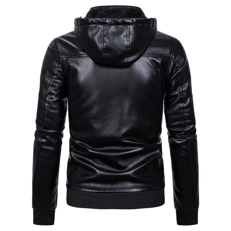 Herren Vintage-inspirierte Kunstleder-Bomberjacke mit Teddyfutter, Stehkragen und Brusttaschen Nord Taschen