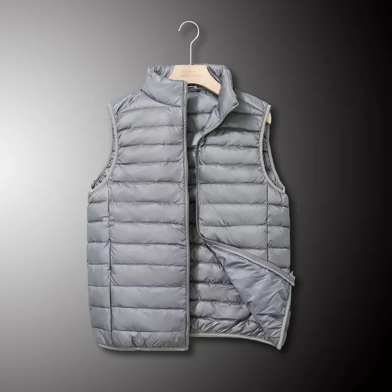 Herren Ultraleichte Daunenoptik-Steppweste mit Kammerschnitt und Stehkragen Nord Taschen
