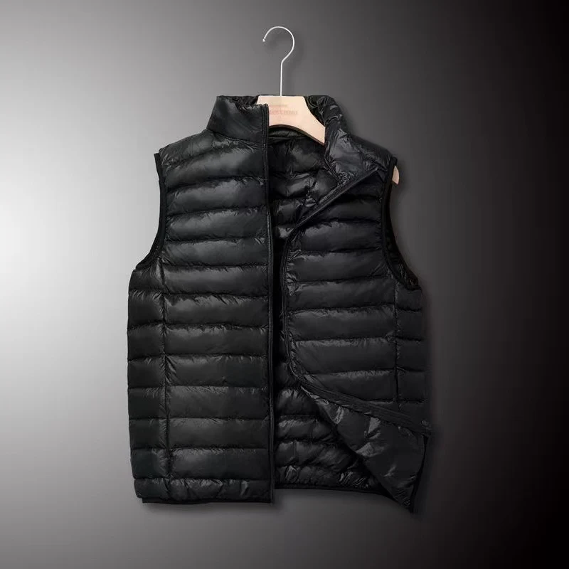 Herren Ultraleichte Daunenoptik-Steppweste mit Kammerschnitt und Stehkragen Nord Taschen