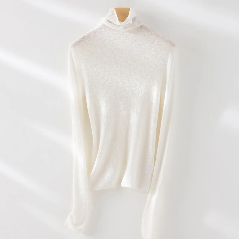 Damen Feiner ultraleichter Rollkragenpullover aus Stretch‑Feinstrick Nord Taschen