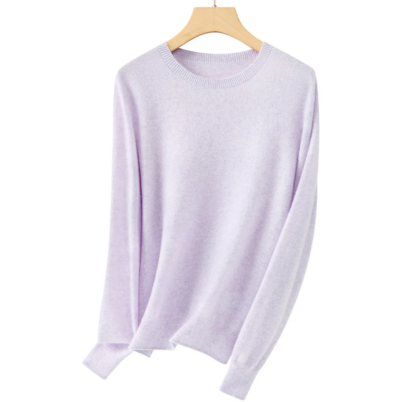 Damen Feiner Rundhals-Feinstrickpullover mit leichter Oversize-Passform Nord Taschen