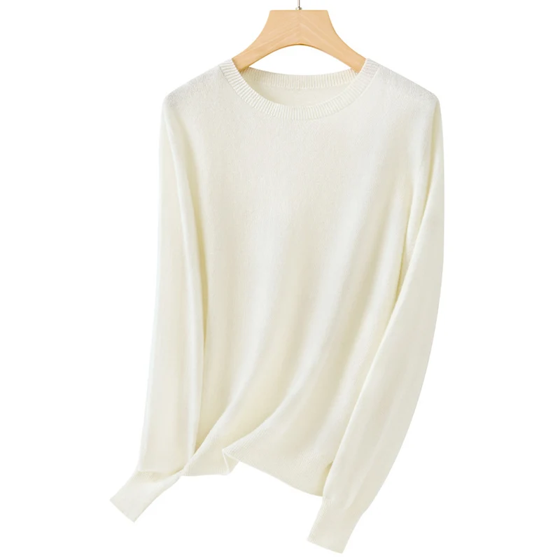 Damen Feiner Rundhals-Feinstrickpullover mit leichter Oversize-Passform Nord Taschen