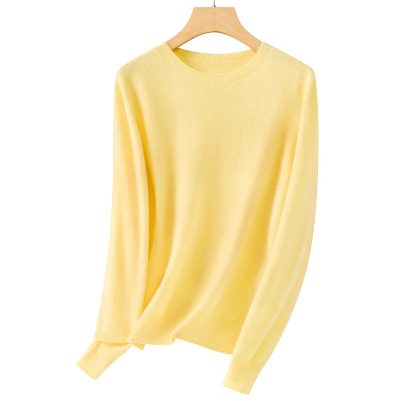 Damen Feiner Rundhals-Feinstrickpullover mit leichter Oversize-Passform Nord Taschen