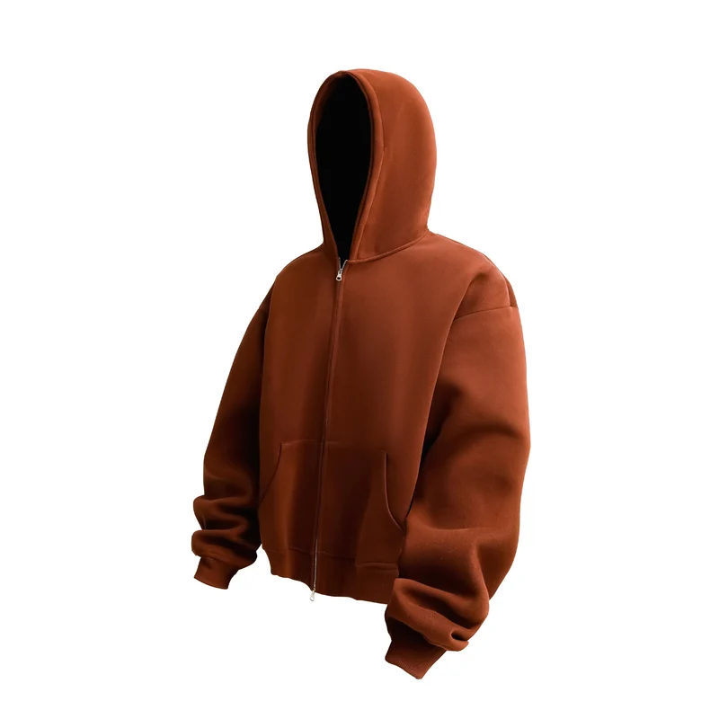Unisex Oversized Kapuzen-Zipjacke mit Thermalfleece und Kängurutasche Nord Taschen