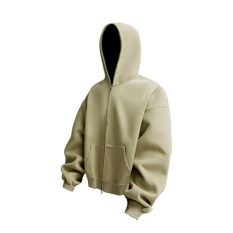 Unisex Oversized Kapuzen-Zipjacke mit Thermalfleece und Kängurutasche Nord Taschen