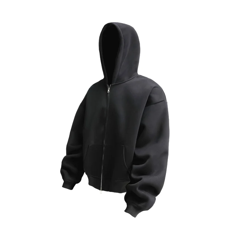 Unisex Oversized Kapuzen-Zipjacke mit Thermalfleece und Kängurutasche Nord Taschen
