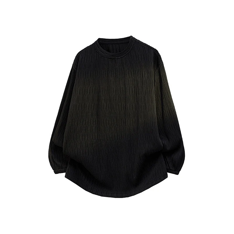 Unisex Oversize Strukturierter Rundhals-Pullover mit Ballonärmeln und abgerundetem Saum Nord Taschen