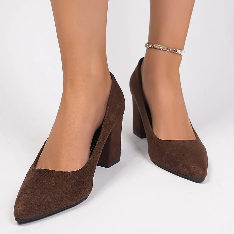 Damen elegante High Heel Pumps mit robustem Blockabsatz Nord Taschen