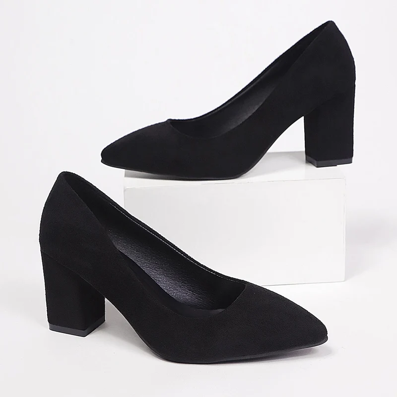 Damen elegante High Heel Pumps mit robustem Blockabsatz Nord Taschen