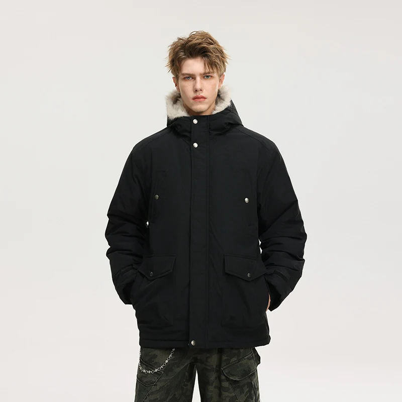 Herren Gefütterte Winterparka mit Kunstfellkapuze und Thermofutter, wind- und wasserabweisend Nord Taschen