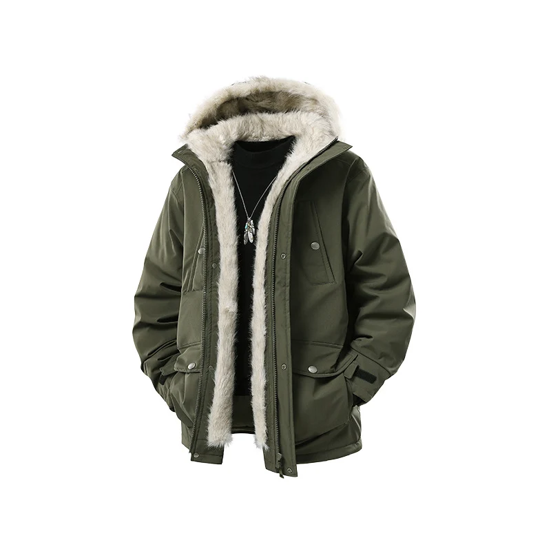 Herren Gefütterte Winterparka mit Kunstfellkapuze und Thermofutter, wind- und wasserabweisend Nord Taschen