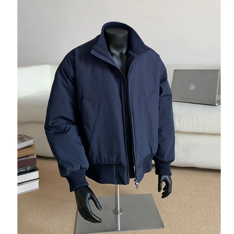 Herren Oversized Stepp-Bomber mit hoher Rippenkragenkonstruktion und verdecktem Reißverschluss Nord Taschen