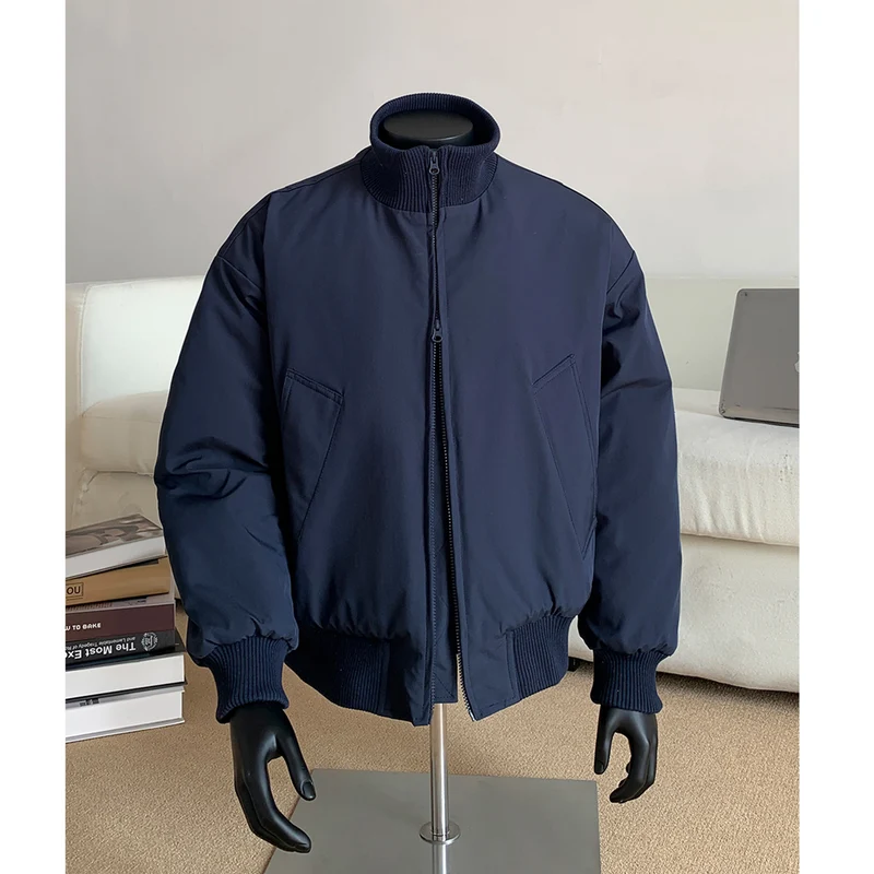 Herren Oversized Stepp-Bomber mit hoher Rippenkragenkonstruktion und verdecktem Reißverschluss Nord Taschen