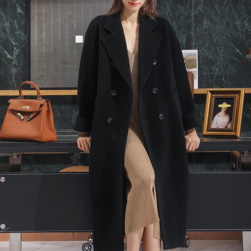 Damen Stilvoller Wollmantel Nord Taschen