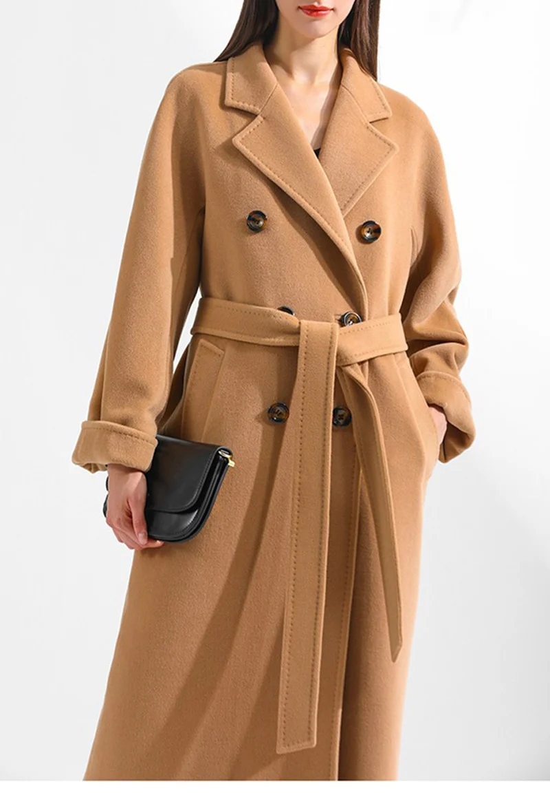 Damen Stilvoller Wollmantel Nord Taschen