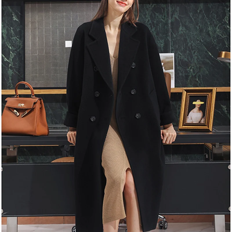 Damen Stilvoller Wollmantel Nord Taschen
