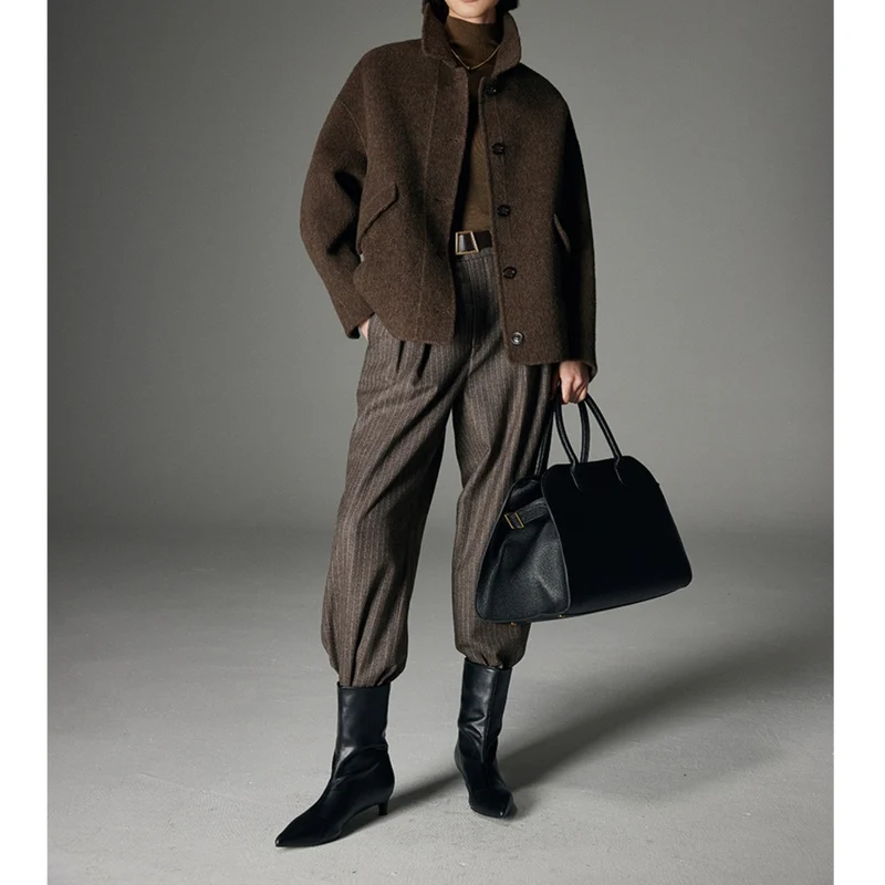 Damen Stilvolle Wolljacke Nord Taschen