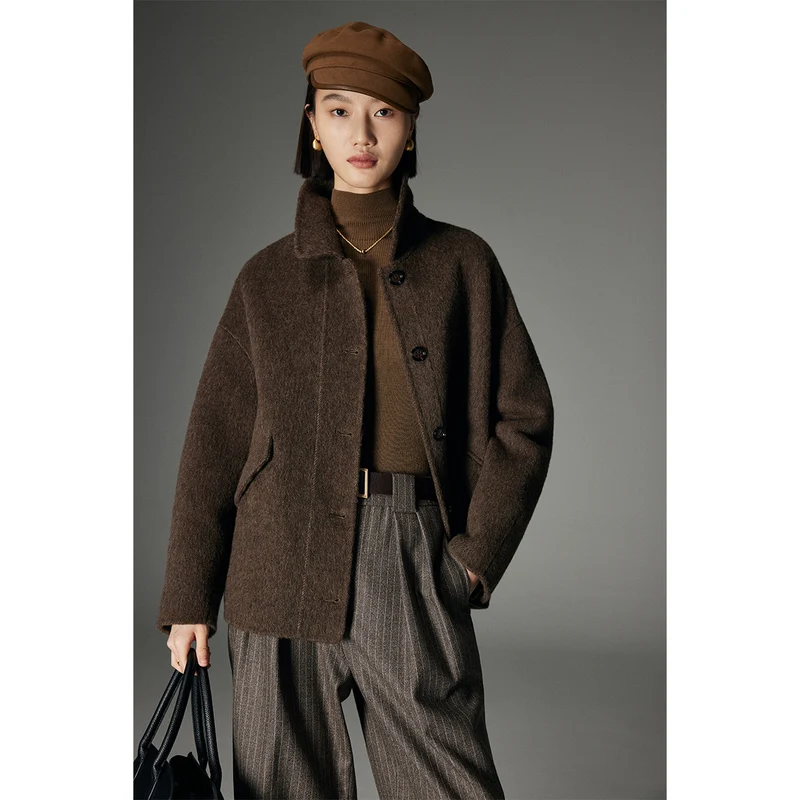 Damen Stilvolle Wolljacke Nord Taschen