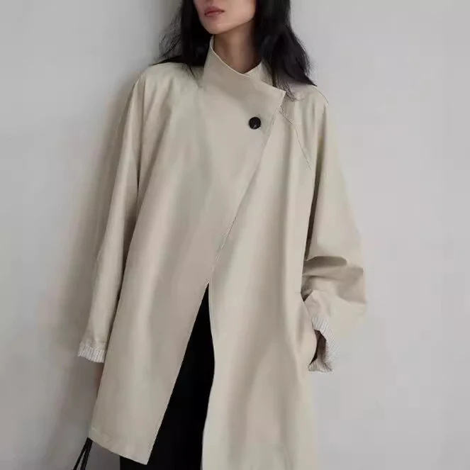 Damen Stilvolle Übergangsjacke mit Taillengürtel Nord Taschen