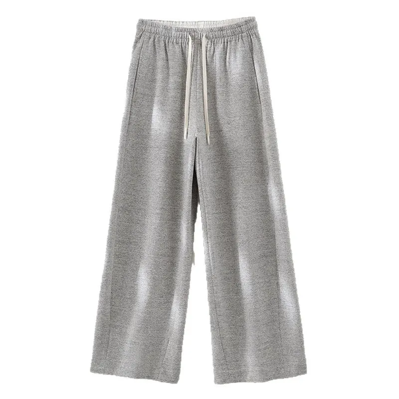 Damen Weite High‑Waist Loungehose aus weichem Baumwollmix mit Elastikbund und Tunnelzug Nord Taschen