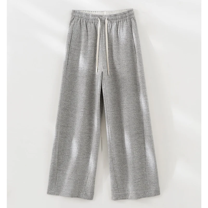 Damen Weite High‑Waist Loungehose aus weichem Baumwollmix mit Elastikbund und Tunnelzug Nord Taschen